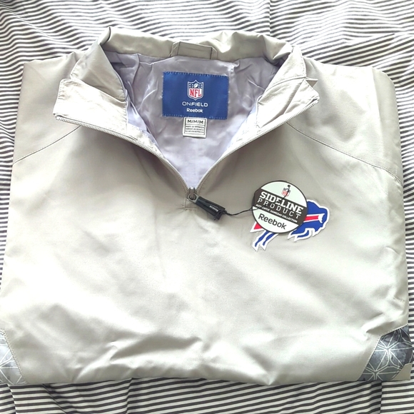 Reebok Buffalo Bills Grey Zip Pullover US Medium - Picture 2 of 12